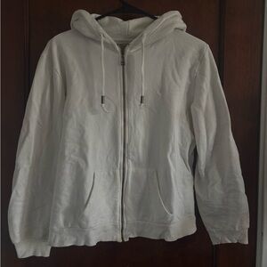 Women's Classic White Zip-Up Hoodie